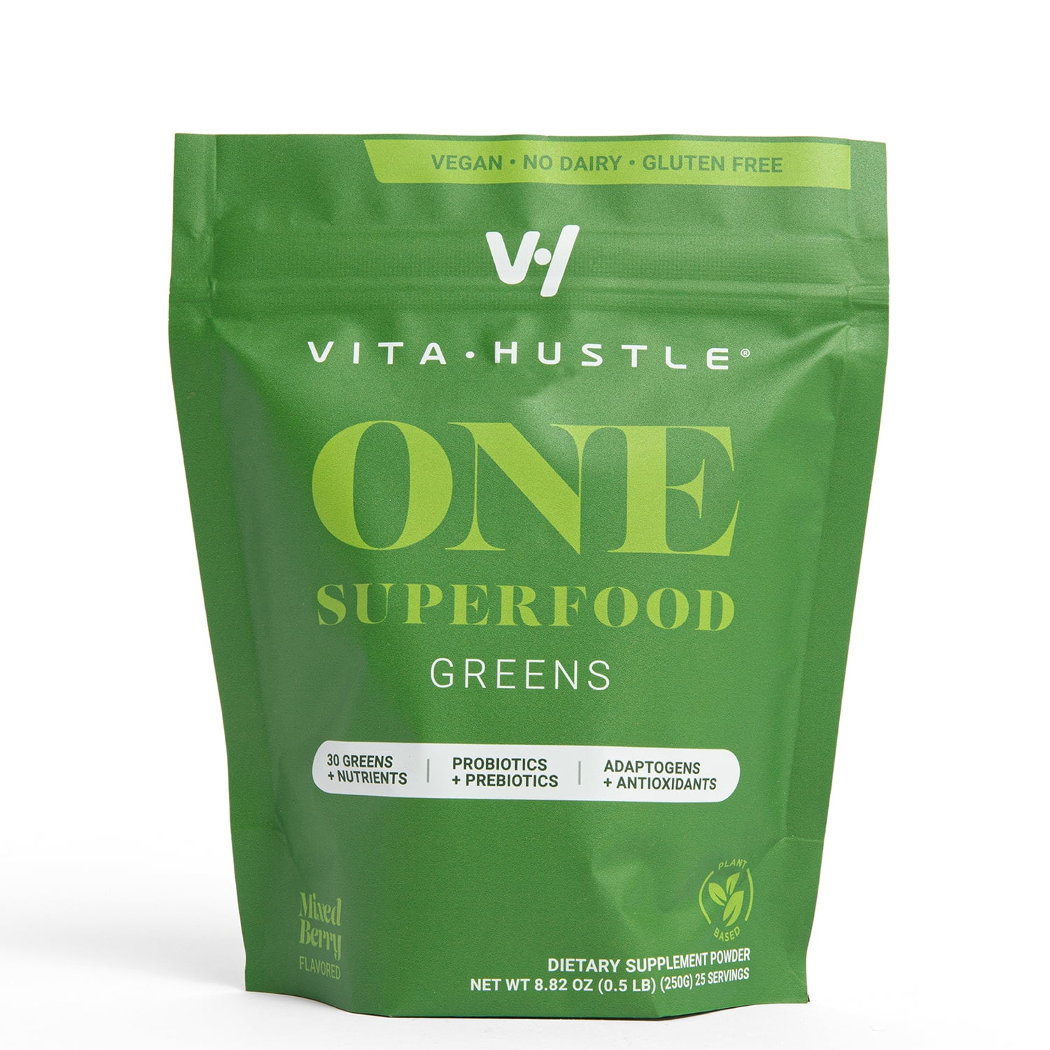 VitaHustle One Superfood Greens Powder, Mixed Berry, .5 lb