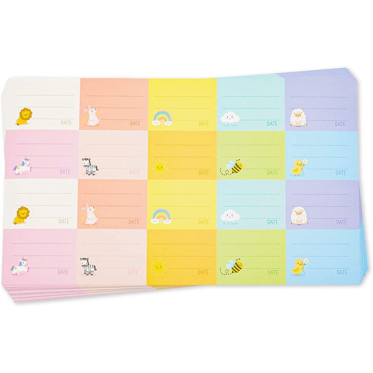 500 Pieces Baby Bottle Labels for Daycare, Cute Stickers for Water Bottles, Water Resistant Baby Food Labels, 10 Colors