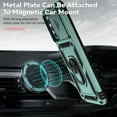 thumbnail image 4 of JTCASES for Motorola Moto G Stylus 2022 Case, Heavy Duty Protection Magnetic Car Mount Rotating Stand [Slide Camera Window] Rugged Shockproof Anti-fall Shell, Darkgreen, 4 of 9