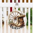 thumbnail image 1 of Farmhouses Welcome Sign Wooden Doorplate Vintage Leather Boots Home Wall Decoration Wooden Pendant, 1 of 6