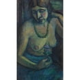 thumbnail image 2 of Dorothea Maetzel-Johannsen 16x24 Gold Ornate Framed and Double Matted Museum Art Print Titled - Self-Portrait in Blue (Half Act with Pearl Necklace) (1917-1922), 2 of 4