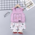thumbnail image 1 of 24M 65OrangeSummer Cute Cartoon 2pcs Niños Bebé Niños Niñas Chaleco de dibujos animados Top Shorts Pantalones Conjunto Ropa Niños Pijamas Niñas Ropa Conjuntos esquí esquí Gafas de esquí, 1 of 4