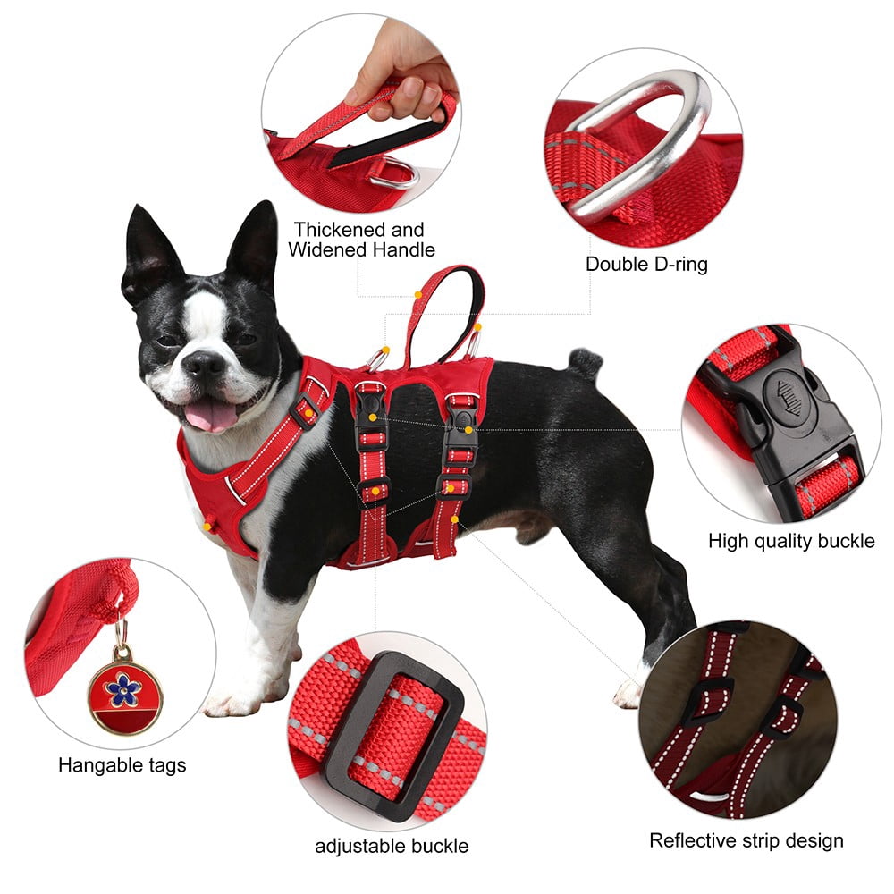 Pet Artist Escape Proof Dog Harness Reflective Adjustable Soft Padded Pet Vest With Comfort Handle