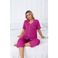 thumbnail image 6 of MINTREUS Pajama Sets for Women Notch Knit Top and Capri Pants Pjs Soft Lounge Sets, 2 Piece, Sizes M-3X, 6 of 7