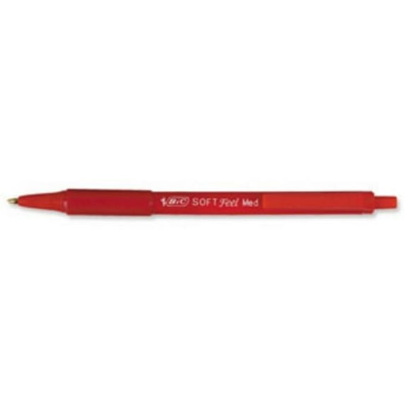Bic SCSM11RD Soft Feel Ballpoint Retractable Pen, Red Ink, Medium, Dozen