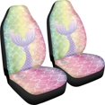 thumbnail image 3 of XYZCANDO Mermaid Pattern Auto Seat Covers Comfortable Plum Blossom Buckle Design Car Seat Covers Interior Auto Interior, Decor Accessory Easy Install Van Vehicle, 3 of 10