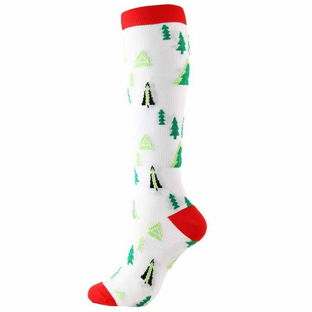 Chaussettes Mi-Mollet Imprimées de Noël Chaussettes Longues Jusqu'aux Genoux