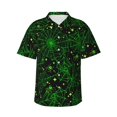 thumbnail image 2 of Goofa Green Bright Web with Spiders Hawaiian Shirt for Men, Unisex Summer Beach Casual Short Sleeve Button Down Shirts,Aloha Tropical Floral print shirt-Medium, 2 of 9