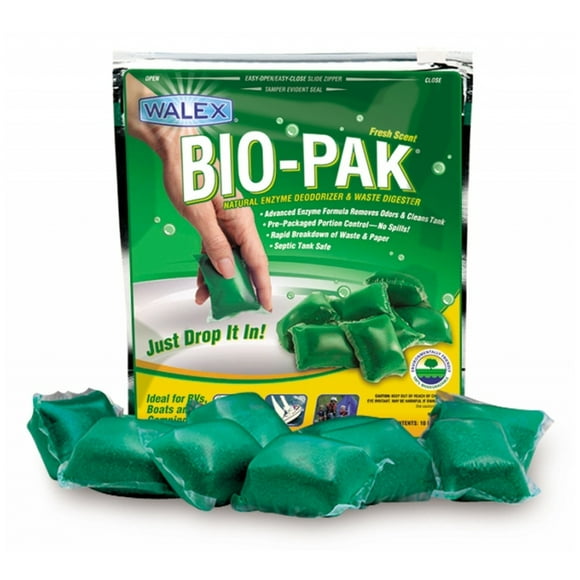 Walex Waste Holding Tank Treatment BIOPP2 Bio-Pak; Without Formaldehyde; With Deodorant; Fresh Scent; Lubricates Valves And Cleans Sensor; Treats Up To 50 Gallon Holding Tank