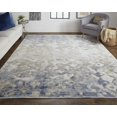 thumbnail image 5 of HomeRoots 514161 10 x 13 ft. Tan Ivory & Blue Abstract Power Loom Distressed Rectangle Area Rug, 5 of 8