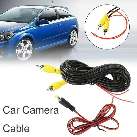 Backup Camera RCA Video Cable,Car Reverse Rear View Camera Video Cable with Detection Wire(19.69FT/6 Meters) Black