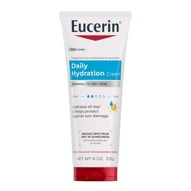 Eucerin Daily Hydration Broad Spectrum SPF 30 Body Cream, 8.0 Ounce