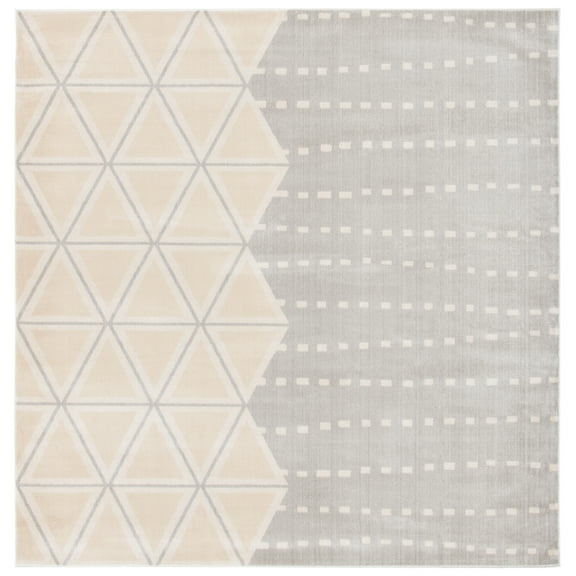 SAFAVIEH Orwell Anastasia Geometric Area Rug, Grey/Ivory, 6'7" x 6'7" Square