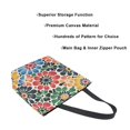 thumbnail image 3 of FORMRS Womens Canvas Tote Bag with Zipper Inner Pocket Shoulder Handbag, Dark Floral, 3 of 7