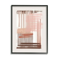 Stupell Industries Pink & Brown Abstract Lines Abstract Painting Black Framed Art Print Wall Art, 11 x 14