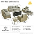 thumbnail image 4 of Vcatnet Patio Outdoor Conversation Set, 10 Pieces Sectional Sofa with 54" Fire Pit, All Weather Wicker Patio Furniture Set with Swivel Rockers and Solar Powered Coffee Table, Dark Gray, 4 of 10