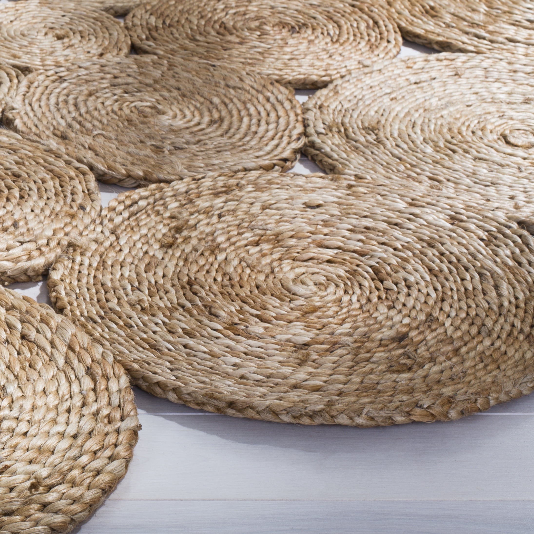 SAFAVIEH Natural Fiber Christian Geometric Area Rug, Natural, 10' x 10' Round