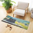 thumbnail image 4 of WOBOGO Picnic Black Cat Carpet 39x20in Kitchen Bathroom Plush Absorbent Non-Slip Floor Mat, 4 of 8