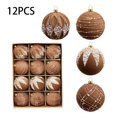 thumbnail image 2 of 12PC Christmas Decorations, Elegant Indoor Hanging Spheres Decorative, Festive Holiday Hanging Ornament, For Home Party and Seasonal Celebration,Brown, 2 of 5