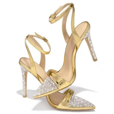 

Fesfesfes Womens Platform Heels Women s Casual Sandals Fashion Party Bright Diamond Heels 8.5(41)