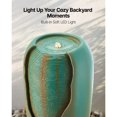 thumbnail image 6 of 30.71 Inch Single Tier Glazed Tank Fountain with LED Lights Water Pump Indoor Outdoor Garden Patio Waterfall Green, 6 of 7