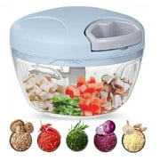 Compact Manual Food Chopper - Hand Pull String Mincer and Slicer for Garlic, Onions, Veggies, Fruits, and Nuts TIKA