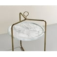 thumbnail image 4 of Steve Silver Miro White Faux Marble and Gold Metal Side Table, 4 of 5