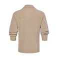 thumbnail image 3 of Mens Sweater Cable Knit Polo Collar Sweaters for Fall Winter Khaki 3XL, 3 of 4