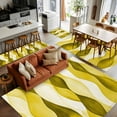 thumbnail image 5 of 3x5Ft Area Rugs Yellow Stripes Non-Skid Rubber Backing Large Rectangle Rugs - Living Room Bedroom Home Office, Retro Farmhouse Gradient Ripple Pattern Indoor Floor Mat Carpets Washable Rug, 5 of 9