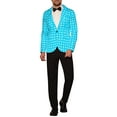 thumbnail image 2 of INSPIRE CHIC Polka Dots Blazers for Men's Slim Fit One Button Business Sport Coats XL Blue, 2 of 6