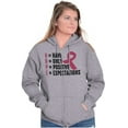 thumbnail image 3 of Breast Cancer Have Hope Pink Ribbon Womens Plus Size Graphic Zipper Hoodie Brisco Brands 4X, 3 of 5