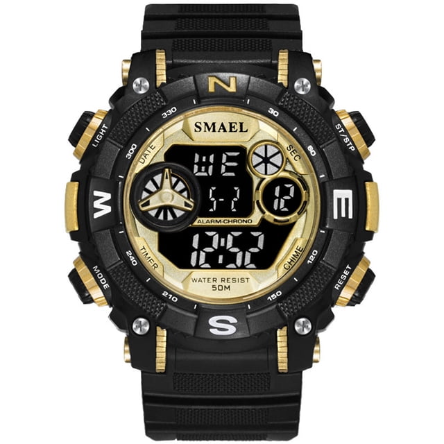 Mirar 1317 Reloj deportivo elegante multifunción 50M Reloj de pulsera electrónico electrónico impermeable para hombres con hora / alarma / semana / fecha / luminoso / 12 (24) horas 1 1