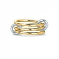 thumbnail image 3 of PULABO 14K Gold Plated Interlocked Stackable Rings for Women Statement Multi Ring Mixed Metals Stack Cubic Zirconia Two-Toned Stacking Jewelry, 3 of 7