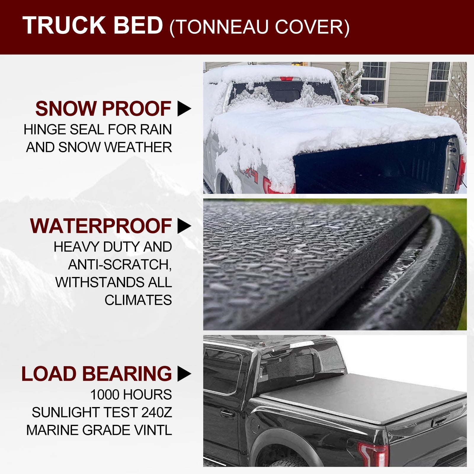 Kikito Vinyl Soft Roll-Up Tonneau Cover Truck Bed for 2004-2014 F150 & 2006-2014 Mark LT 5.5FT/67.1inch.