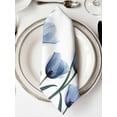 thumbnail image 2 of Cloth Napkins Set of 2 - 20x20 Inches, Blue Spring Floral Washable Reusable Table Napkins, Tulip Blooming Summer Botanical Soft & Absortbent Dining Napkin for Party Wedding Hotel Restaurant, 2 of 8