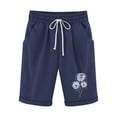 thumbnail image 4 of LEBONYARD Womens Shorts Clearance,Women's Shorts for a Relaxed Look,Women's Shorts and Linen Fashionable Printing Elastic Waist 5-inch Pants Drawstring 5-inch Shorts Navy S, 4 of 4