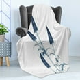 thumbnail image 4 of Flower Soft Flannel Fleece Throw Blanket, X-ray Picture of a Flower Floral Pattern Contemporary Modern Design Artwork Image, Cozy Plush for Indoor and Outdoor Use, 50" x 70", Teal White, by Ambesonne, 4 of 5