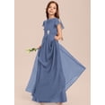 thumbnail image 3 of Drtj A-line Scoop Floor-Length Chiffon Flower Girl Dress Junior Bridesmaid Dress 2-14T, 3 of 6