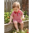 thumbnail image 6 of Cenuakty Baby Boy 4th of July Romper 0-18M  American Flag Embroidered Striped Short Sleeve Half Button-up Collared Bodysuit, 6 of 9