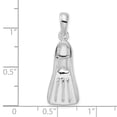 thumbnail image 2 of FJC Finejewelers 925 Sterling Silver Rhodium Plated Polished 3D Scuba Flipper Charm 30 x 10 mm, 2 of 6