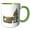 Green/White, variant on 3drose, Cute Fun Tent and Trees on Colorful Camper Text for Hiking and Camping, 11oz Two-tone Blue Mug