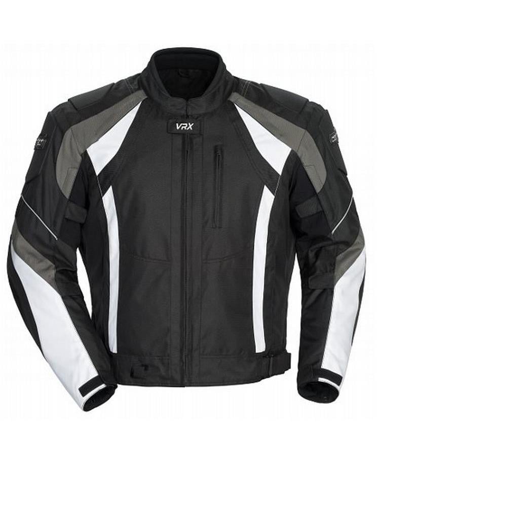 Black/Gun/White, XX-Large Cortech VRX Mens Textile Armored Motorcycle Jacket Black/Gun/White, XX-Large Cortech VRX Mens Textile Armored Motorcycle Jacket