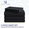 thumbnail image 2 of Sweet Home Collection 1500 Series 7 Piece Ultra Soft Microfiber Sheet Set, Split King, Black, 2 of 5