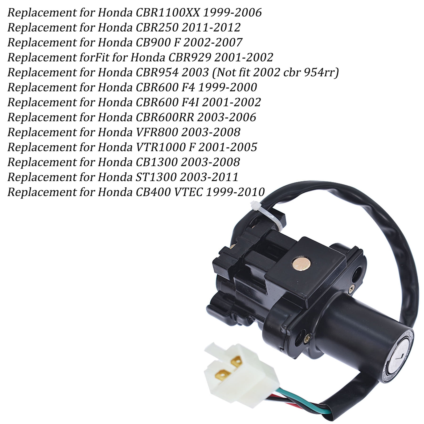 SEBLAFF Ignition Switch Fuel Gas Cap Seat Lock Key Set Replacement for Honda CBR600F4/F4I CBR600RR CBR900RR CBR929RR CBR954RR CBR1000RR CBR1100XX VTR1000 VFR800 NT650 NT700V