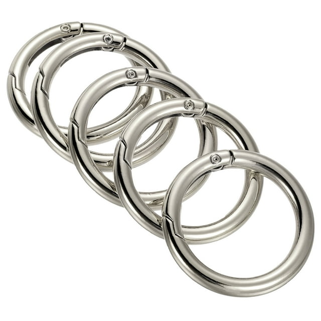 Unique Bargains Boucle à Ressort Ronde en Alliage de Zinc 42x31x5.5mm, Ton Argent, Lot de 5