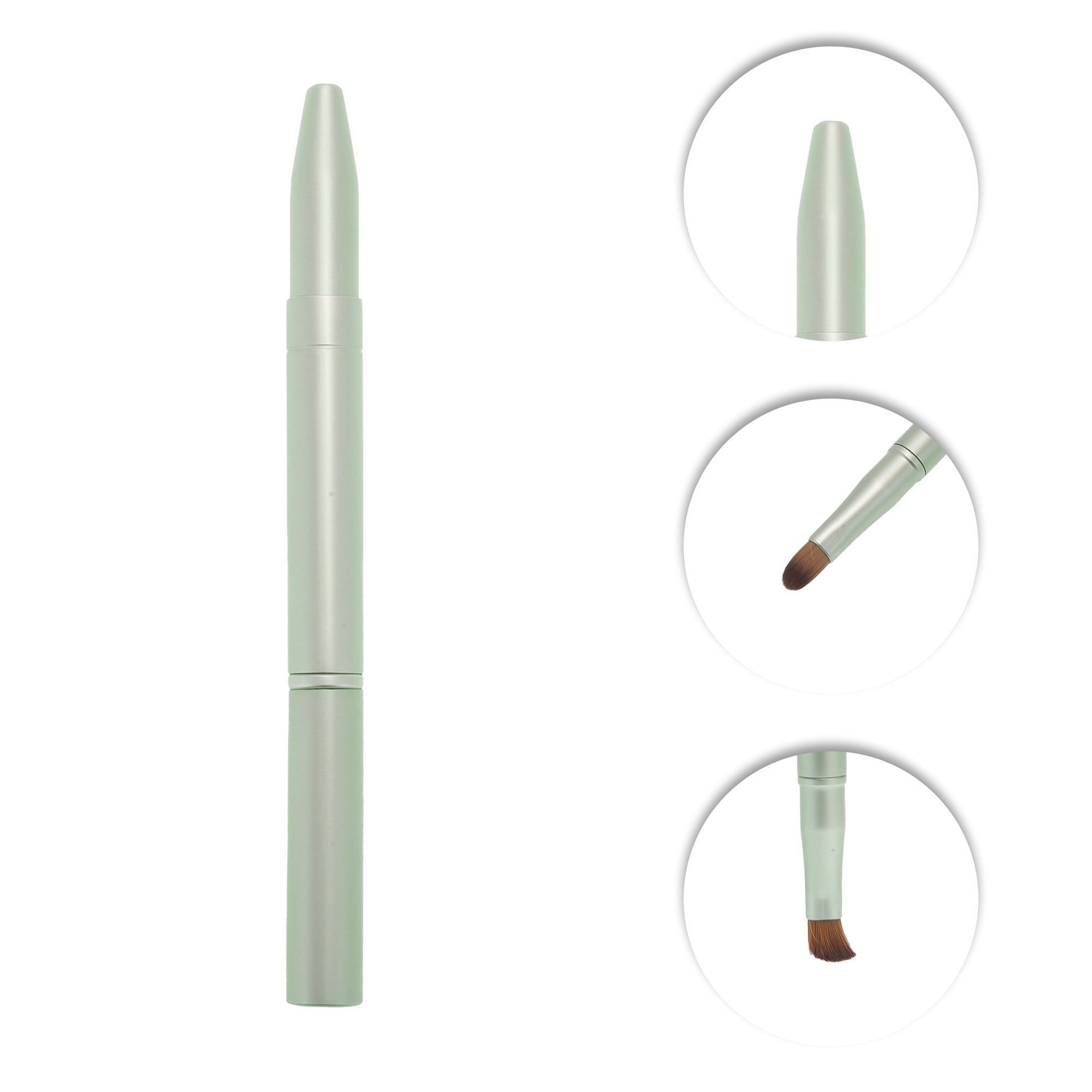 Unique Bargains 1 Pc Double Head Lip Brush for Travel Green