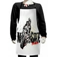 thumbnail image 1 of Motorcycle Kids Apron, Motorbike Illustration Doted Grungy Background Super Bike Passion Silhouette, Boys Girls Apron Bib with Adjustable Ties for Cooking Baking Painting, Black Yellow, by Ambesonne, 1 of 2