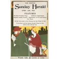 thumbnail image 2 of Anonymous 13x18 Black Ornate Wood Framed Double Matted Museum Art Print Titled - The Boston Sunday Herald. April 19th 1896. (1893 - 1897), 2 of 5