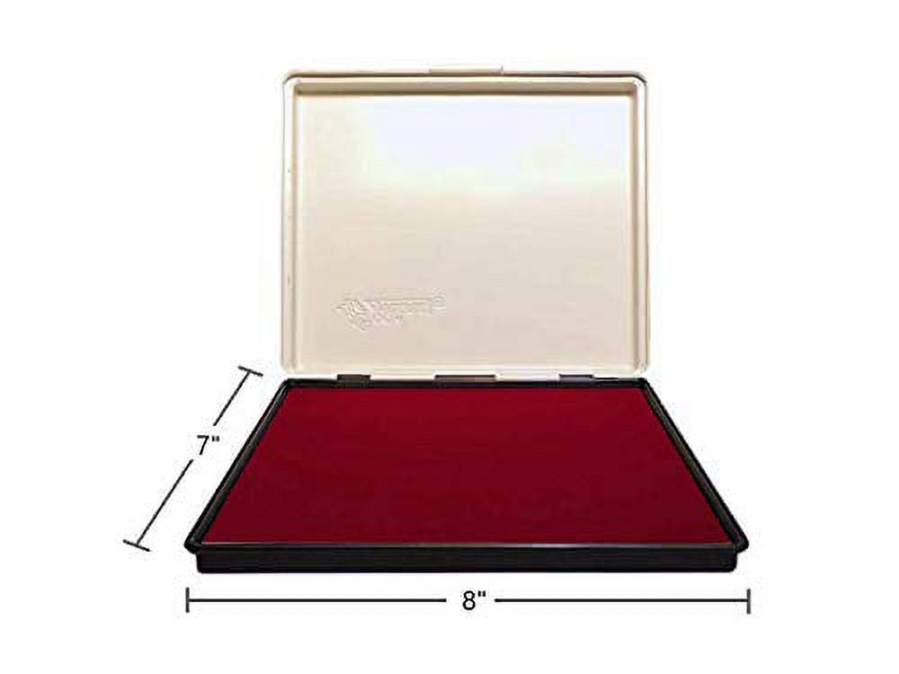 Infusion 7" x 8" Extra Large Industrial Stamp Ink Pad, Your Go to Large Stamp Ink Pad for Bright Color, Even Coverage and Durability, Red Stamp Pad