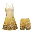 thumbnail image 5 of Yuyamidu Fall Sunflowers Women's Tennis Dresses Butterfly Activewear Dresses with Shorts Yellow Summer Dresses for Women Size XL Golf Outfits for Workout, 5 of 7
